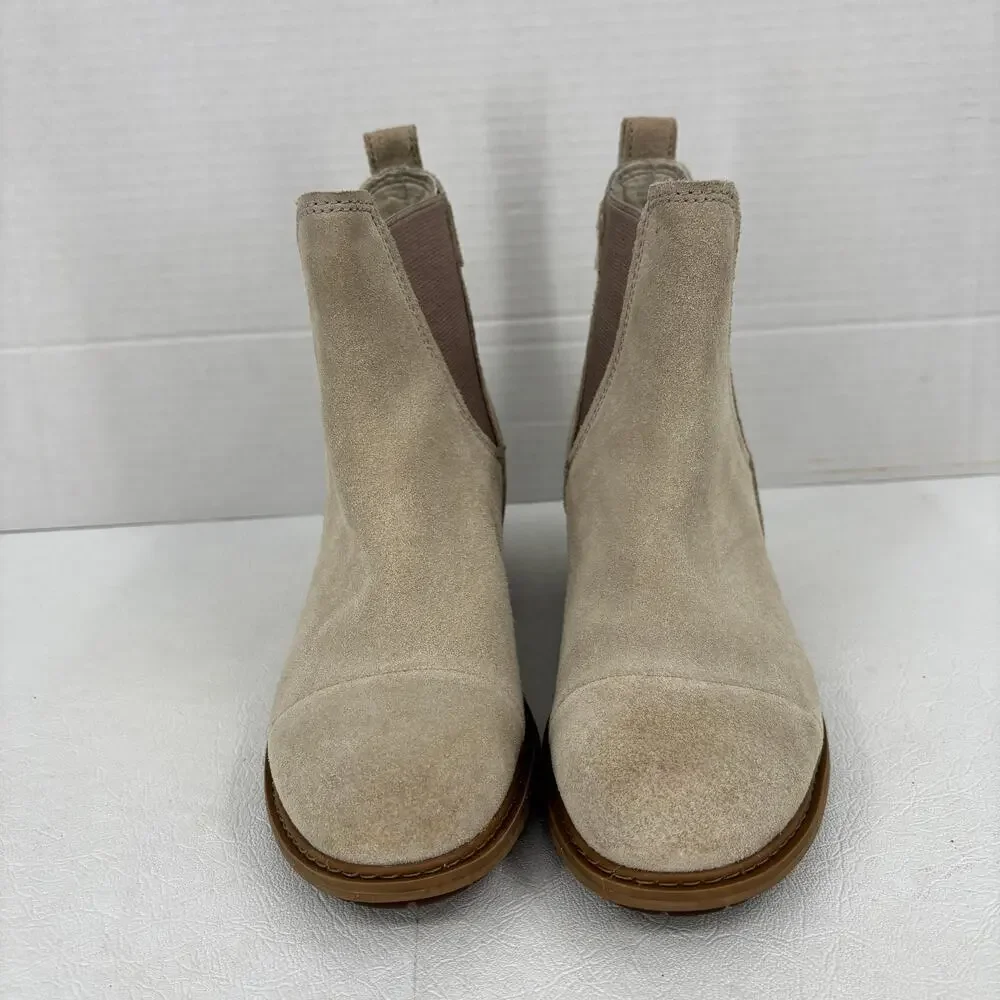 Timberland Sutherlin Bay Chelsea Boots Size 6 Beige Suede Block Heel Pull‎ On